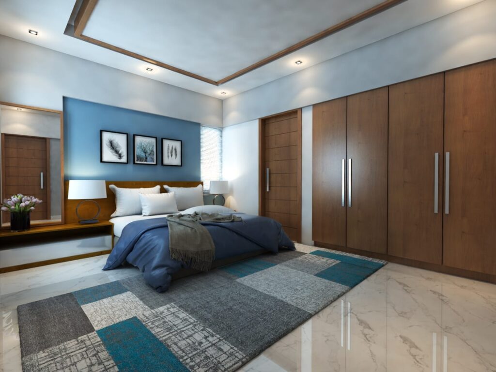 bedroom design with cupboard