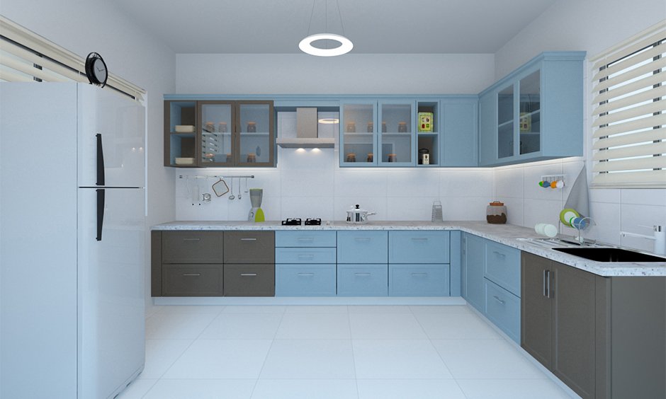 L shaped modular kitchen designs