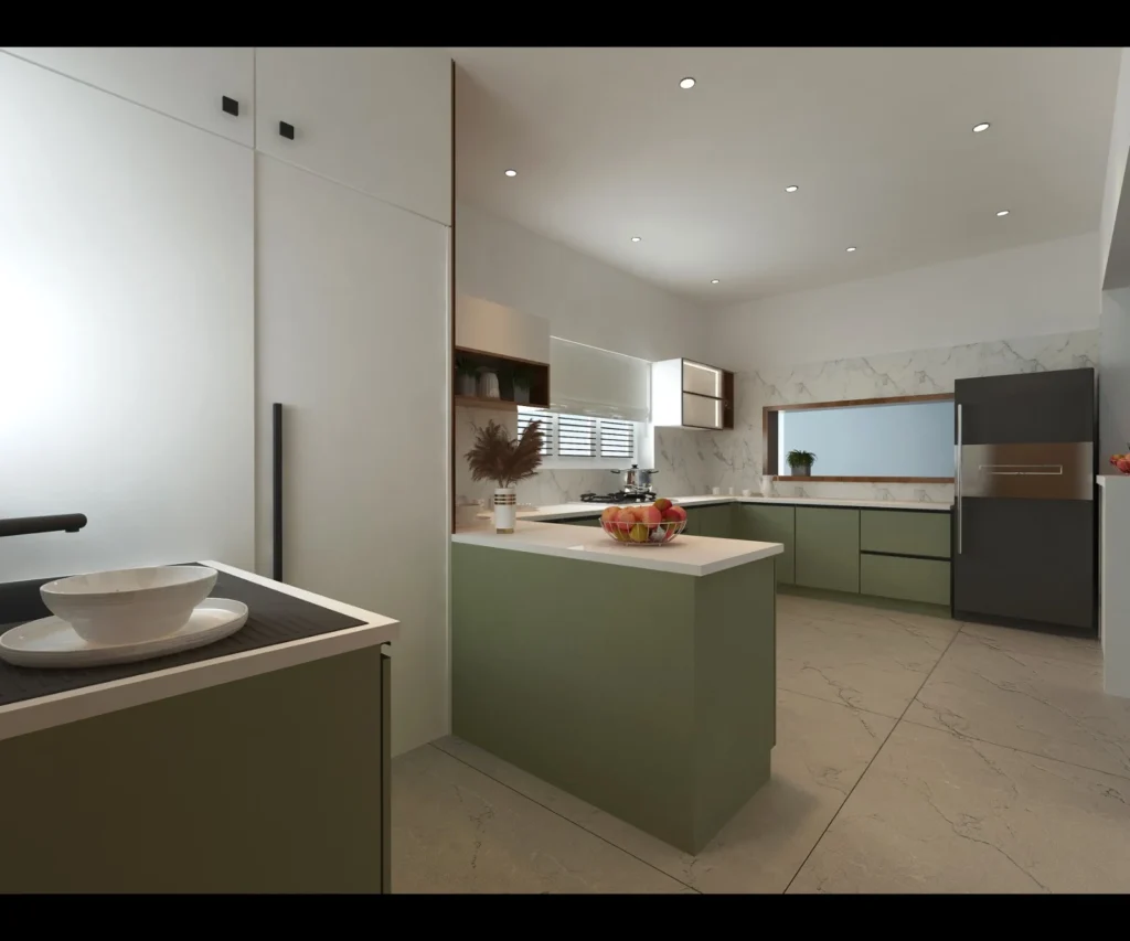 kitchen and wash counter